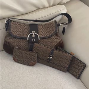 Vintage Coach Brown Purse Set